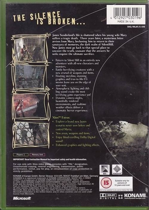 Silent Hill 2 inner fears - XBOX (B Grade) (Genbrug)